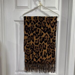 Bloomingdale's Tan and Black Animal Print Scarf